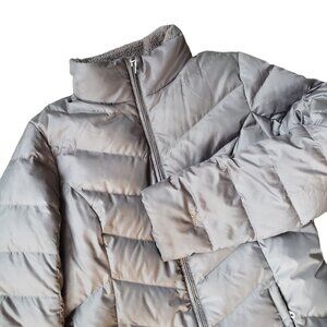 Eddie Bauer EB550  Women's Tall Medium Goose Down Puffer Jacket TAUPE